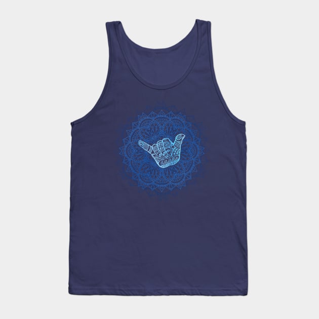 Boho Hang Loose Mandala - Blue Tank Top by Jitterfly